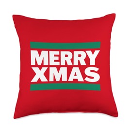 MERRY XMAS christmas hip hop 80s throwback rap music fashion Throw Pillow