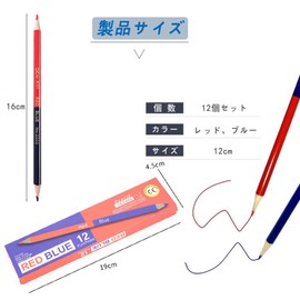 DFsucces Red Blue Pencils Elementary School Students 12 Pack Hexagonal Shaft for Learning and Round Shape Break-Resistant Durable Drawing Pencils Art Craft Supplies for Adults Beginners Kids