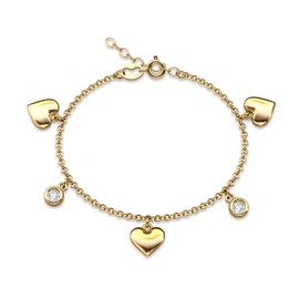 Delicate Heart Bracelet Made Of Rhodium Plated Sterling Silver With 925 Mark