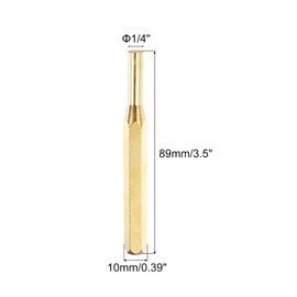 sourcing map 2pcs Brass Punch 1/4" Non-marring Drive Pin Punch Cylindrical Alignment Punches for Watch Repair Jewelry and Craft