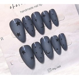 [In-store special discount] Y2K airbrush star point handmade nail - Stiletto / [입점초특가할인]Y2K 에어브러쉬 별포인트 수제네일 - 스틸레토