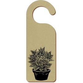 'Pot of Succulents' 200mm x 72mm Door Hanger/Sign (DH00045948)