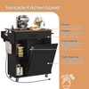 HOOBRO Kitchen Island with Trash Can Storage, Rolling Kitchen Island