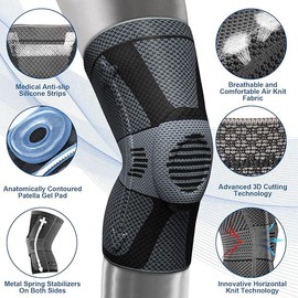 NEENCA NEENCA Kniest1tze, Komprimierte Kniebandage mit Patella Gel Pads & Feder Seitenstabilisatoren, Medizinischer Kniesch1tzer f1r Laufen, Meniskusriss, Arthritis, Gelenkschmerzlinderung, ACL, Erholung