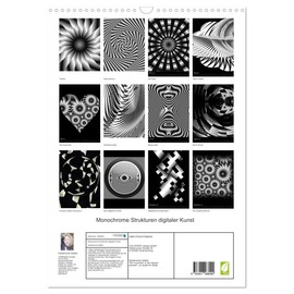 Monochrome Strukturen digitaler Kunst (Wandkalender 2025 DIN A3 hoch), CALVENDO Monatskalender [Calendar] CALVENDO and Sattler, Heidemarie
