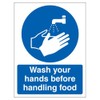 V Safety Wash Your Hands Before Handling Food - Portrait