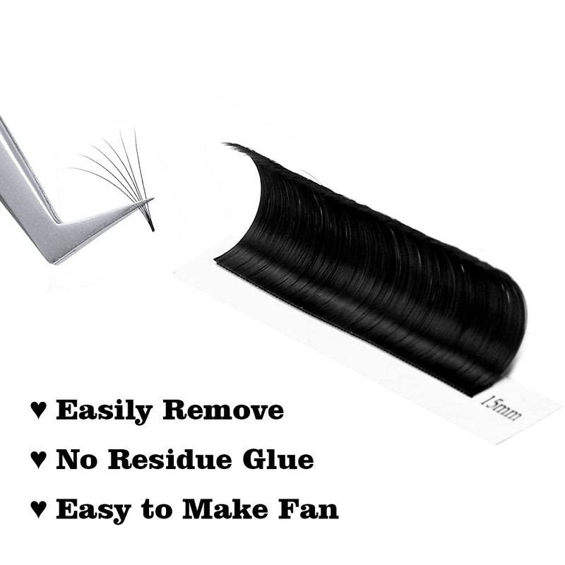 12Row Self-Fanning Volume Eyelashes, Easy Fan Lashes, Eyelash Extension, D