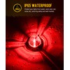 Partsam 2Pcs Clear Glass Lens Red LED Watermelon Lights, Round
