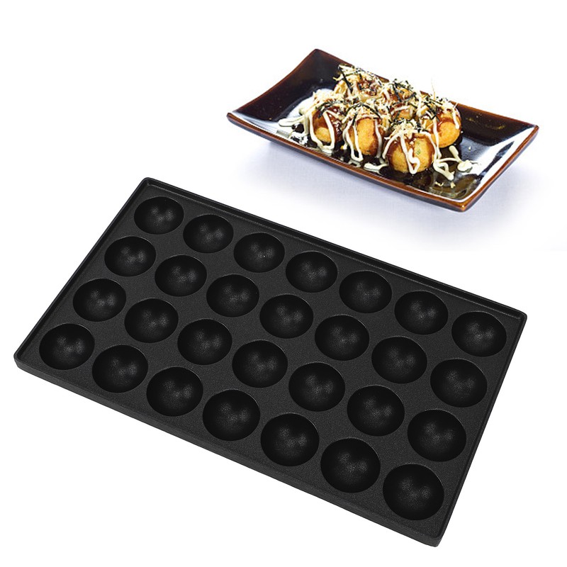 28 Holes Takoyaki Maker Octopus Meatballs Baking Tray Nonstick Kitchen