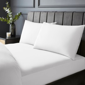 Silentnight Pure Cotton Fitted Sheet - Cool Soft Touch 200 Thread Count - Extra Deep 40cm Bed Mattress Sheet - Breathable 100% Cotton - Elasticated Corners, Machine Washable, White, King