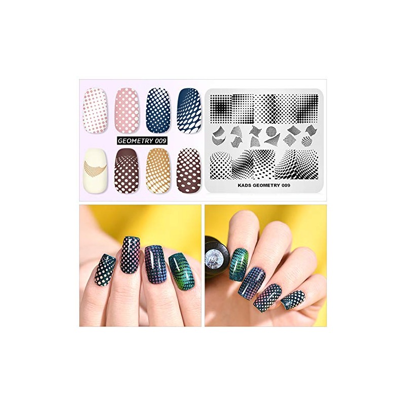 Rolabling Nail Stamping Plate Fashion Geometry Dots Abstract Spots