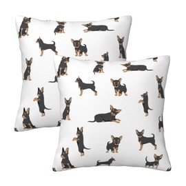 Wisedeal Chihuahua Dog Throw Pillow Covers Set of 2, Cute Puppy Decorative Cushion Covers Cases for Sofa Couch Bedroom Car 16 X 16 Inches