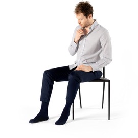 calzemie Bamboo Dress Socks for Men, Pack of 4 with Gift Box, Casual Mens Dress Socks Size 9-13 (Navy Blue)