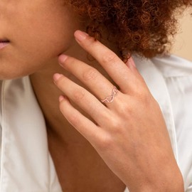 ChicSilver Rose Gold Plated Infinity Heart Promise Rings for Women 925 Sterling Silver Infinity Fine Jewelry Engagement Wedding Band Rings Size 7