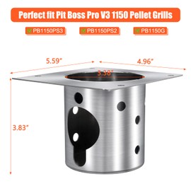 QuliMetal 304 Stainless Steel Fire Burn Pot for Pit Boss Pro Series 1150/1600 Pellet Grills, Pit Boss PB1150PS2, PB1150PS3, PB1600PS1 Grills, Upgraded Durable FirePot Accessories with Screws