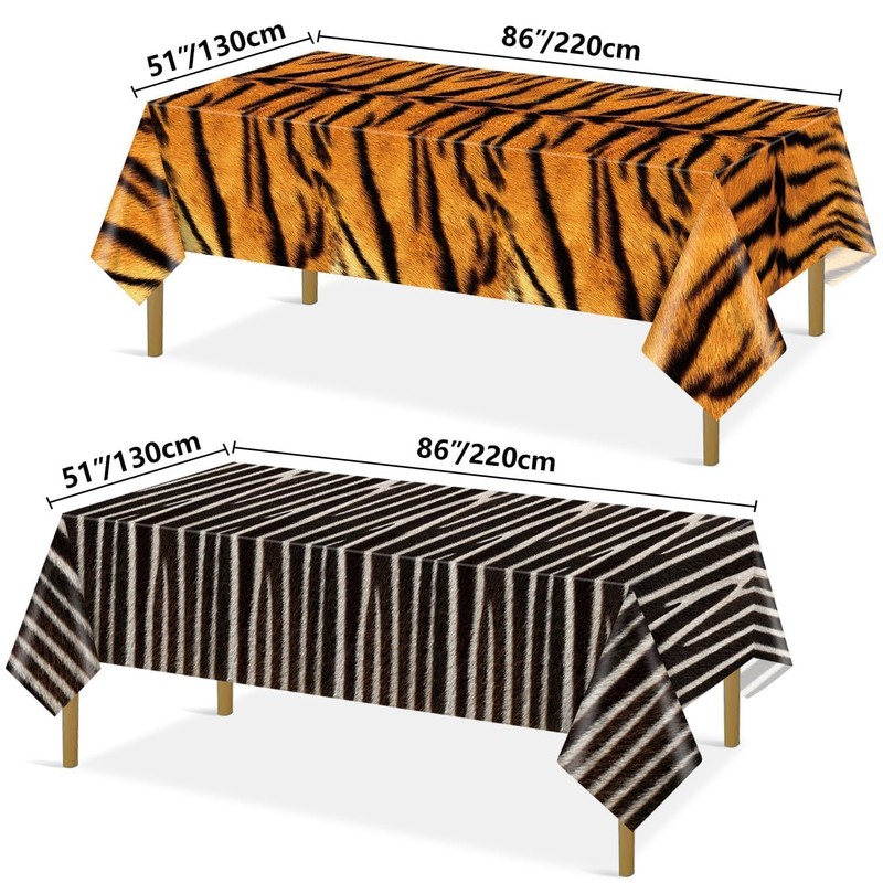 4 Pack Jungle Safari Animal Tablecloths Plastic Animal Theme Tablecloths