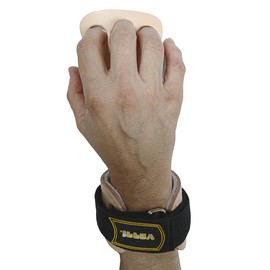 Verri | Calleras para Gimnasia o Gimnasta en Cuero de Res con Strap o Muñequera para Realizar Ejercicios en Aros y Barra Olímpica, Beige, Chica