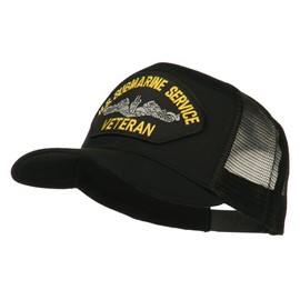 e4Hats.com US Submarine Service Veteran Patched Mesh Back Cap - Black OSFM