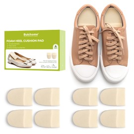 Bukihome Heel Cushion Pads - 4 Pairs Memory Foam Heel Lift for Achilles Tendonitis, Heel Wedge Inserts for Plantar Fasciitis, Sore Heel, Bone Spur, Shoe Lift Inserts for Women & Men
