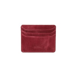 grande 3633 Genuine Leather Card Holder for Women and Men Super Slim Minimalist Small Snap Wallet (Rustic Burgundy)