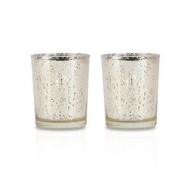Li'Shay Gold Spot Plated Glass Candle Holder for Votive - Set of 2