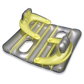 66" Yellow and Silver Inflatable Face-to-Face Pool Raft Dual Air Mattress