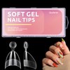 Quaferen Extra Short Nail Tips: 600Pcs Clear Almond Tips Half