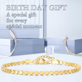 14K Gold Chain Bracelet Sets,Gold Plated Dainty Link Paperclip Tennis Bracelets for Women Girls Stake Layered Metal Link Bracelet Set Fashion Jewelry