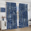 ZhiRain Jeans Pocket Fashion Background Curtains Denim Blue Indigo Grunge