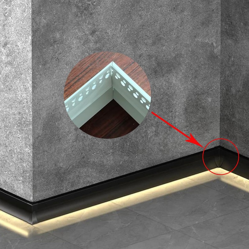 Besseto 2Pair/4PCS Baseboard LED Aluminum Channel Inner Corner, L-Shape Angle