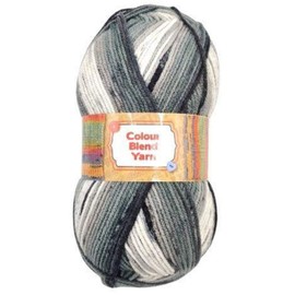 FabFinds Colour Blend Knitting Wool Yarn Chunky Soft Strong Machine Wash Multicolour Grey 150g
