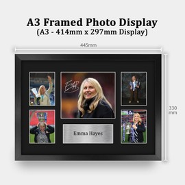 HWC Trading FR A3 Emma Hayes Chelsea Printed Memorabilia Signed Autograph Photograph Display for Womens Football Fans and Supporters - A3 Framed