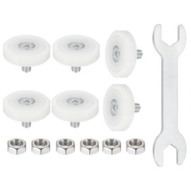 uxcell 29 mm Drawer Rollers Wheel Cabinet Positioning Sliding with Screw Wrench for File Document Drawers DIY Replacement Parts White, 6 Pcs