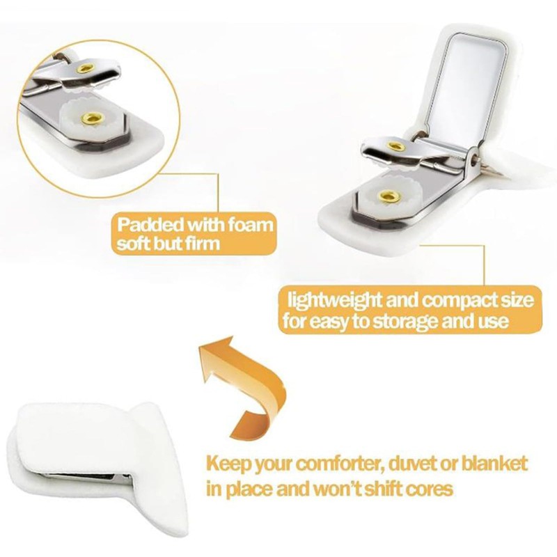 ShiningUU Duvet Clips & Bed Sheet Clips 6pcs Strong Hold