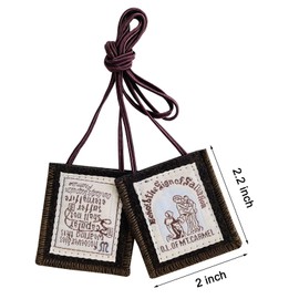 Scapulars Catholic, Brown Scapular Of Our Lady Of Mount Carmel, Escapularios Catolicos Scapular Catholic Necklaces Gift For Women Man,Mexican Catholic Decor Religious Statues Wall Cross Art Decoration
