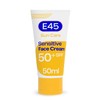E45 SPF50+ Sensitive Sun Cream for Face with Hyaluronic Acid