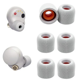JNSA Memory Foam Eartips Replacement for Sony WF-1000XM4 Earbuds Tips Compatible with Sony Earbuds Foam Tips Sony WF WI XBA Series WF-SP900 WF-XB700 WI-1000X, Sliver,Small Size 3 Pairs(FoamXM4S3PS)