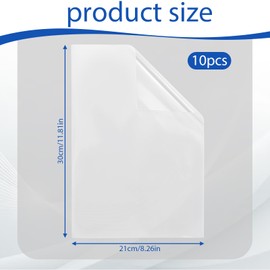 Clear Dry Erase Board Sticker Paper, 10 Sheets of A4 Clear Removable Dry Erase Sheets Paper Transparent White Boards Sticker for Wall/Desk/Refrigerator/Door/Locker/Home/Office/Classroom