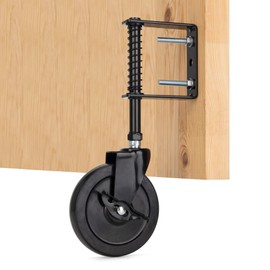 YONSIN 5" Heavy Duty Spring Loaded Gate Caster Wheel with Side Brake, Drag Gate Wheels with 360° Swivel for Wooden Gate Fence, Metal Tube Gate, Anti Sag Gate Kit, 200 Lbs Capacity, 1 Pac, Black