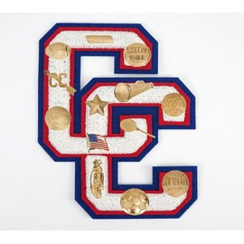 Captain Pin. Chenille Pins Pack of 4. Varsity Letter Pins for Recognition and Achievement