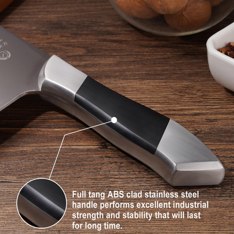 SHI BA ZI ZUO Heavy Duty Stainless Steel Bone Cleaver
