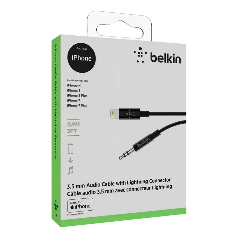 Cable de Audio Lightning a Jack 3.5 Belkin de 90
