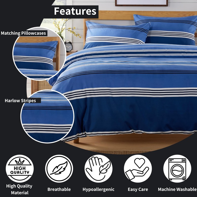 Olivia Rocco Easy Care Printed Duvet Cover Set 100% Polyester