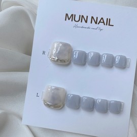 MunNail Silver Line Pedi Tip - No. 1 / MunNail 실버라인 패디팁 - 1호