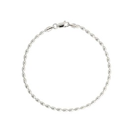 925 Sterling Silver Italian Oval Bead Necklace, 3MM, 4MM Ball Chain, Rice Bead Chain, 16-36 Inches (8, 2.3MM)
