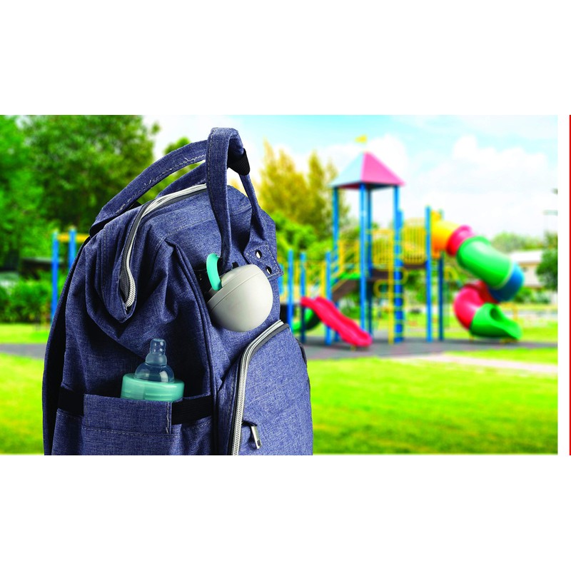 melii Pacifier Pod – Grey & Pink Pacifier Storage Container