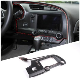 car-king888 Matte Black Center Console Navigation Frame Trim Cover For Corvette C7 2014-2019