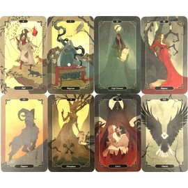 Tarot Cards, 78 Cards, Weighted Edition, Tarot Divination, Dark Wood Tarot, Japanese Instruction Manual Included (English Language Not Guaranteed)