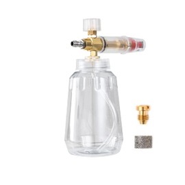 YUET Snow Foam Gun is compatible with 1/4 high speed connection high pressure washer, 1 L adjustable foam gun soap liquid dispenser, new generation adjustable nozzle