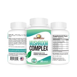 RISE-N-SHINE Mushroom Complex Supplement for Clarity & Focus - Immune Support w/Lion’s Mane, Reishi, Mushroom, Chaga, Maitake & Shiitake Mushroom - 30 Day Supply - 30 Capsules